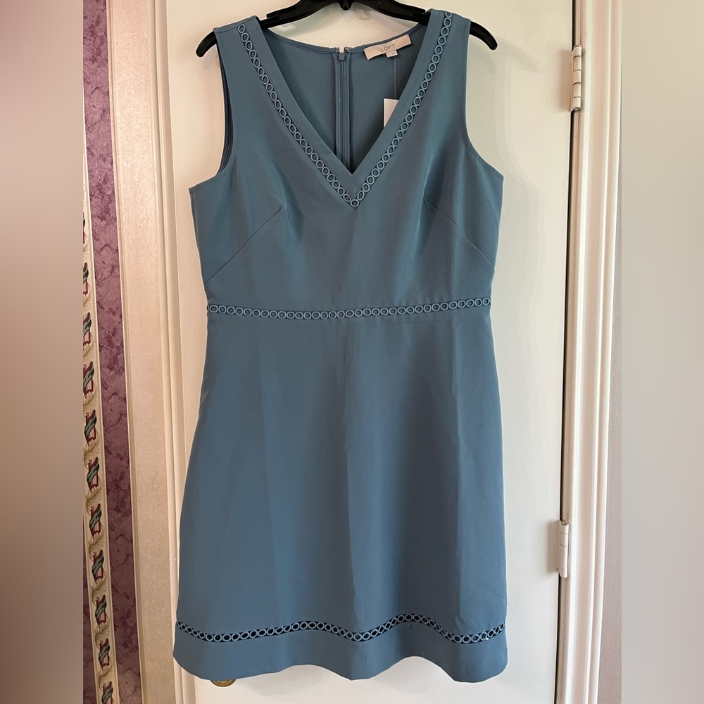 Loft dress NWT size 12 slate blue BEAUTIFUL